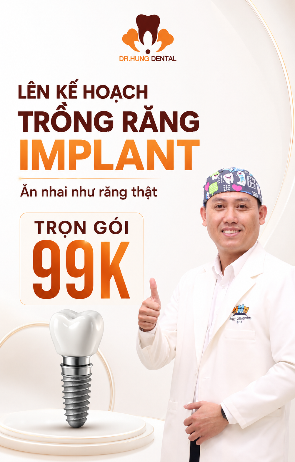 Trồng răng Implant tại Dr Hung Dental Center — trọn gói 99k