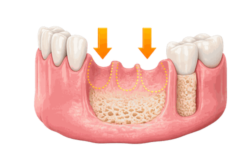 Minh hoạ mất nhiều răng liền kề