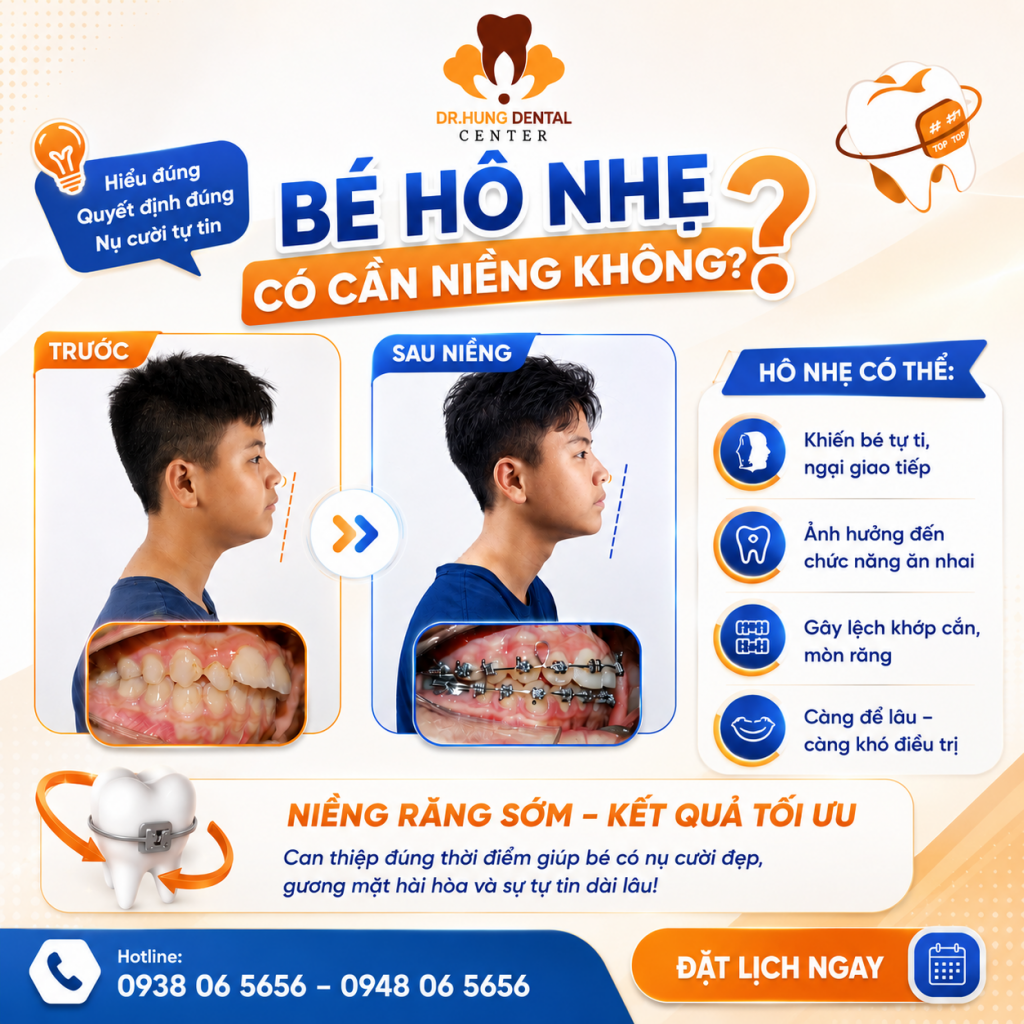 bé hô nhẹ có cần niềng không